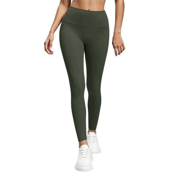 Rrxhxhs Leggings for Women Tummy Control Solid Color High Waist Ankle Length Soft Stretchy Yoga Workout Pants,L