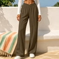 thumbnail image 5 of Women's Solid Color Casual Sporty Elastic Waistband Track Pants With Pockets Comfortable Loose Fit Daily Wear, 5 of 7