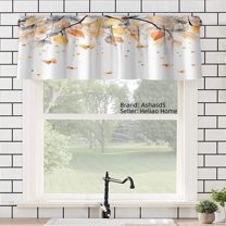 AshasdS Butterfly Leaf Print Polyester Window Valance Curtain for Home Kitchen Living Room Bedroom Bathroom Decor 54x18 inch