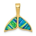 thumbnail image 1 of 14k Imitation Opal Whale Tail Slide in 14k Yellow Gold, 1 of 3