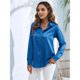 thumbnail image 5 of Blusas de Satén para Mujer, Camisas de Seda con Botones, Blusas Informales de Larga para Negocios Azul M, 5 of 7