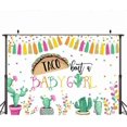 thumbnail image 5 of Taco Bout a Baby Girl Backdrop Mexican Fiesta Baby Shower Photography Background Neutral Cactus Cowboy Hat Colorful Flags Mexican Newborn Shower Birthday Party Decorations Banner Props, 5 of 5