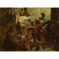 thumbnail image 2 of Aleksander Gierymski 24x19 Gold Ornate Framed and Double Matted Museum Art Print Titled - Tavern in Rome, Sketch (1874), 2 of 4
