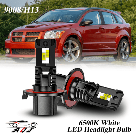 LED Headlight Fit for Dodge Caliber 2007-2012 - 30,000LM 300% Super-Bright 6500K White Bulb, Plug & Play, Pack of 2