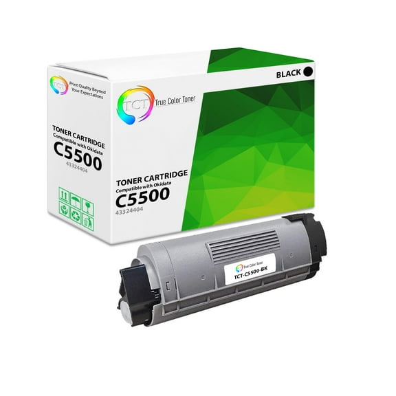 TCT C5500 Black Toner Cartridge - Premium Compatible Replacement for Okidata 43324404 Black