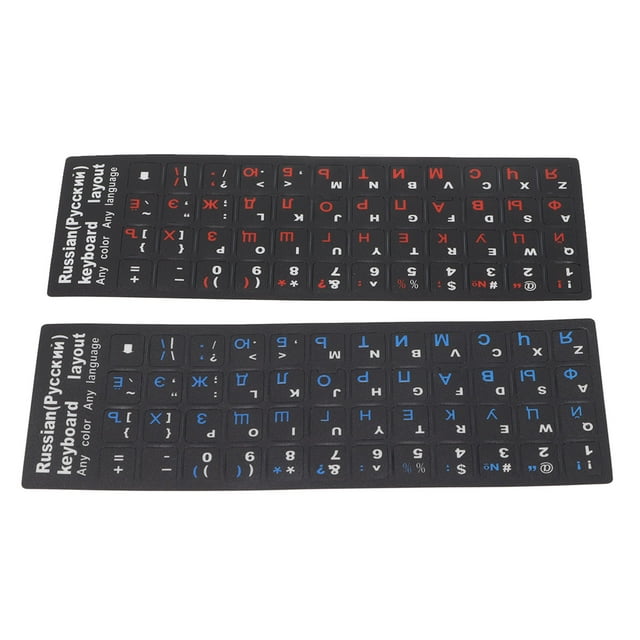 2Pcs Russian Keyboard Stickers for PC Laptop, Waterproof and Dustproof, Easy to Use with Unique Coating, Suitable for 10in to 17in Keyboards