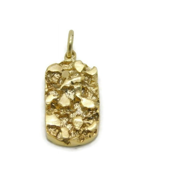 Medium Nugget Charm Pendant 14k Yellow Gold