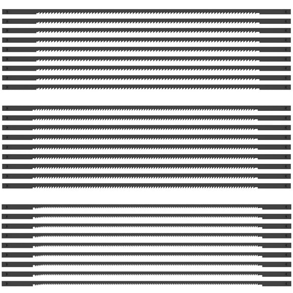 NUAHRHY 27Pcs Scroll Saw Blades 6-1/2inch High Carbon Steel Coping Saw Blades Set 15TPI 18TPI 24TPI Pin End Scroll Saw Blade Replacement Set Wood Cutting Saw Blades for Wood Plastic Leather