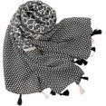 thumbnail image 2 of Bufanda de mujer larga invierno primavera bufandas suaves y cálidas para mujeres damas con chales con borlas (negro), 2 of 5