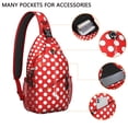 thumbnail image 2 of Retro Polka Dot Print Sling Backpack, Lightweight Crossbody Bag with Vintage Red Dot Pattern, Classic Geometric Design for Fashionable Daily Use and Travel, 2 of 6