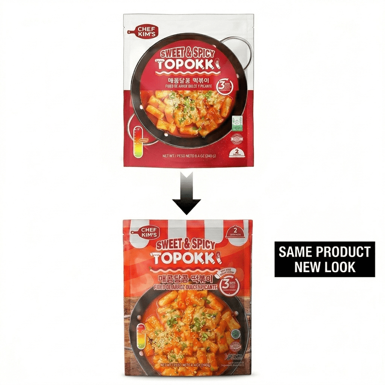 Chef Kim's, Sweet Topokki, Korean rice cakes in spicy Gochujang