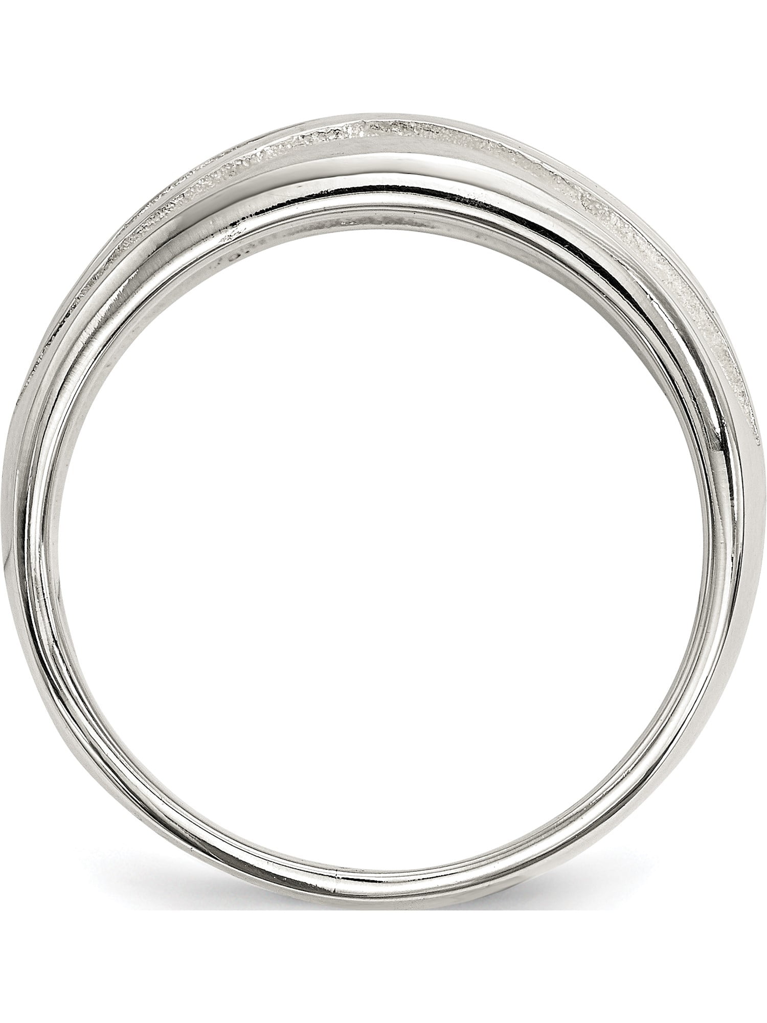 925 Sterling Silver 9.5mm Designed Edge Wedding Band Fine Jewelry Ideal Gifts For Women