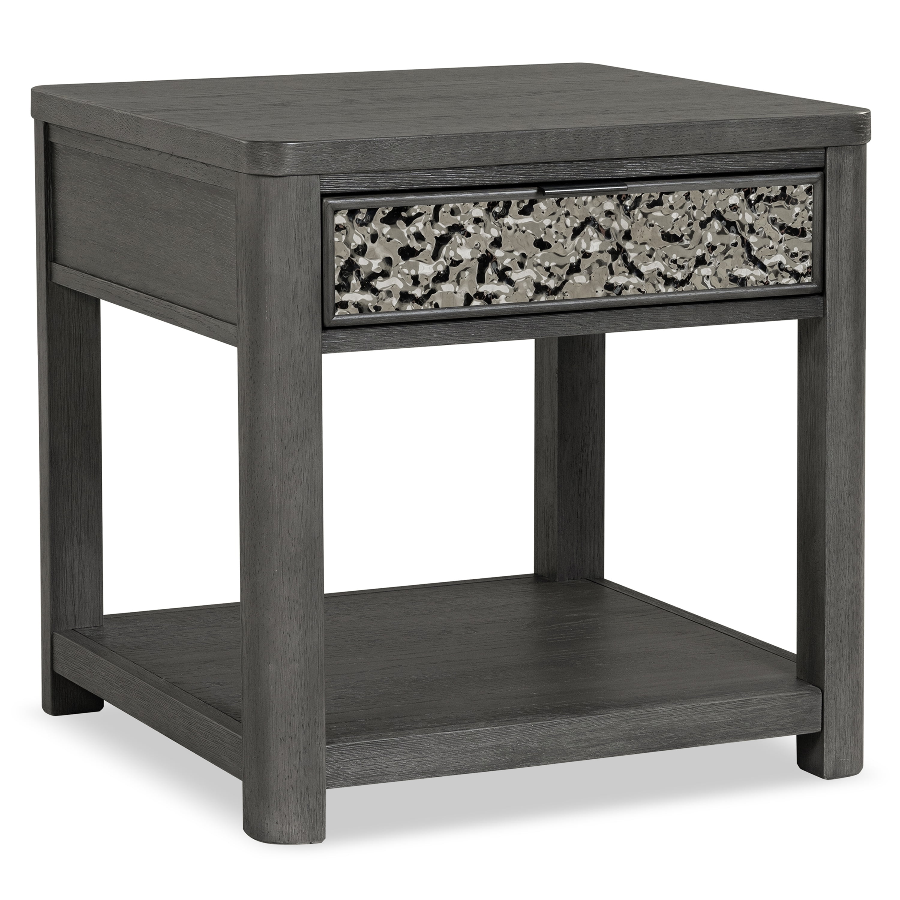 Furniture of America Cheri Modern 1-Drawer Solid Wood End Table, Ash Gray