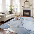 thumbnail image 3 of Marble Blue Large Area Rugs for Bedroom Living Room, Soft Non Slip Carpet Bedside Rug, Modern Abstract Ink Painting Luxury Rectangular Floor Cover Kitchen Accent Rug 5'x7' for Dining Room/Office, 3 of 9