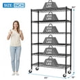 thumbnail image 5 of 6-Tier Storage Shelves NSF Certified Wire Shelving Unit with Wheels Heavy Duty Metal Shelves Adjustable Steel Shelving 2100Lbs Capacity for Closet Pantry Basement- (18"Dx45"Wx82H", Black), 5 of 10