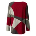 thumbnail image 5 of Long Sleeve Shirts for Women Dressy Casual Crew Neck Hem Flowy Tops Color Block Geometry Printed Oversized Loose Tunic Shirts Graphic Tees for Spring Fall #B06-Orange S, 5 of 5