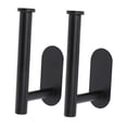 thumbnail image 1 of 2 soportes para papel higiénico, para cortinas, de acero inoxidable, multiusos, sin taladros. Negro, 1 of 9