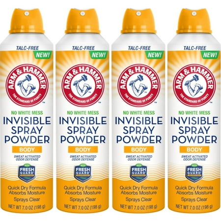 4 Pack Arm & Hammer No White Mess Invisible Spray Powder, 7 Ounces each