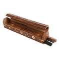 thumbnail image 3 of 2 Pack - Incense Stick Holder - Coffin Style - Wood Incense Stick Burner with Elephant Inlays (Natural) Handmade with Brass Inlays (Ying Yang), 3 of 6