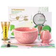 thumbnail image 1 of Juego de batidores para matcha TEANAGOO, cuenco de cerámica rosa, 510 ml, 7 unidades, 1 of 7