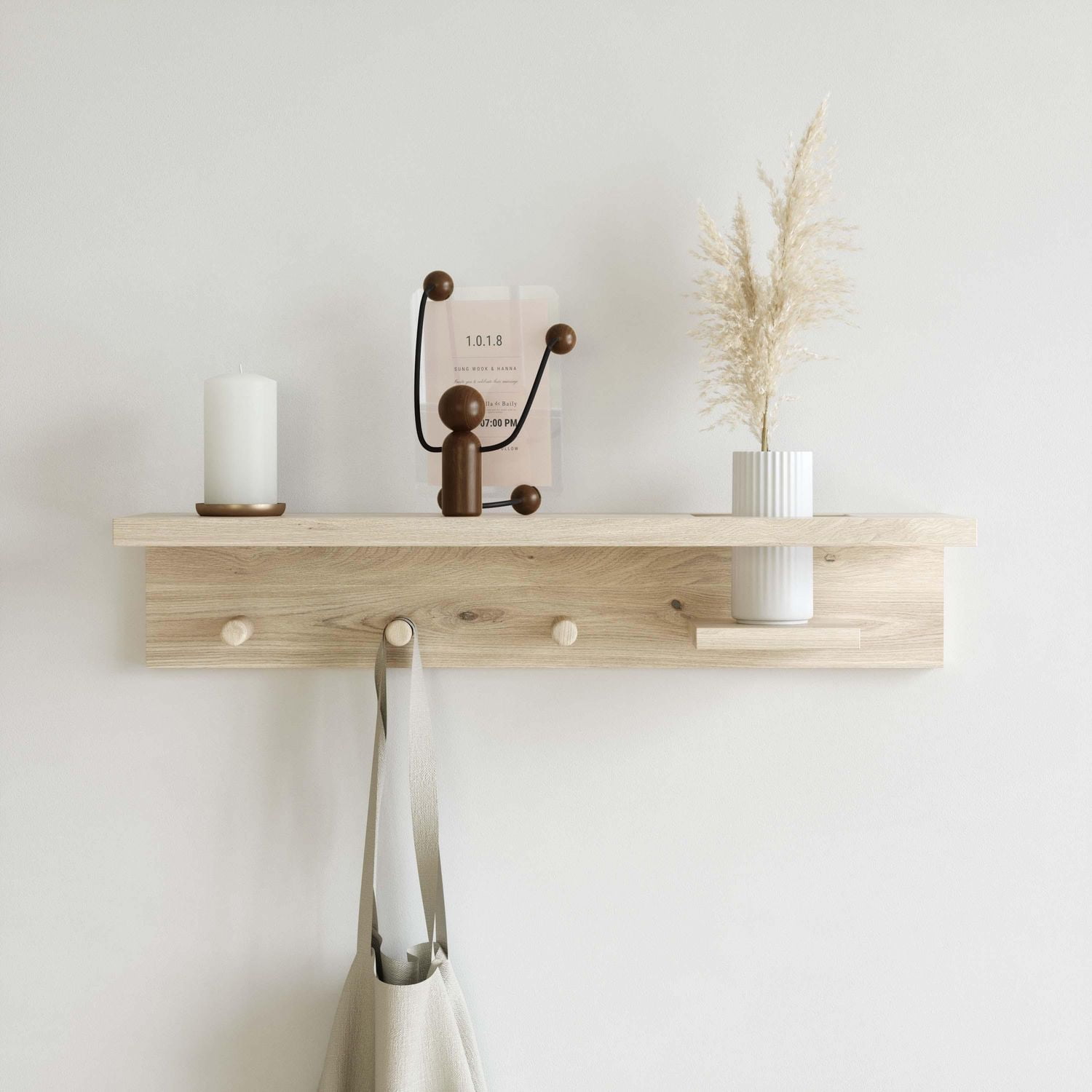 WOODY - Cadre photo 13x18cm à poser, entre 2 verres double face et bois naturel