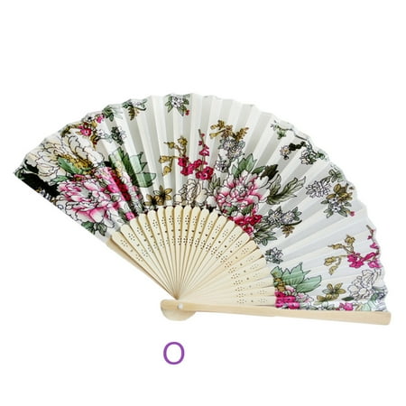 

Tanwpn Vintage Bamboo Folding Hand Held Flower Fan Chinese Dance Party Pocket Gifts Big Sale M