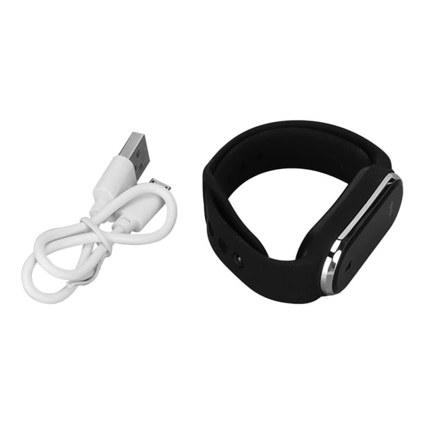 Pulsera repelente de mosquitos ultrasónica Reloj repelente de mosquitos recargable con pantalla de tiempo Medición de temperatura Negro