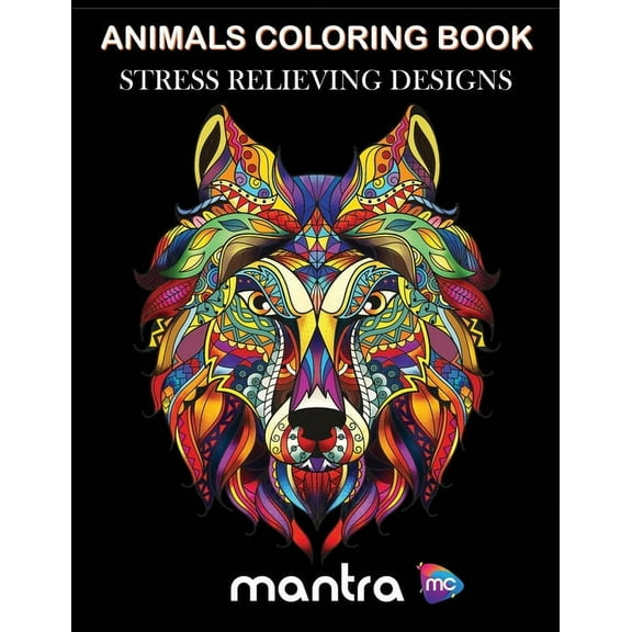 Animals Coloring Book: Coloring Book for Adults: Beautiful Designs for Stress Relief, Creativity, and Relaxation, (Paperback)