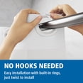 thumbnail image 4 of Mainstays Nolan Easy Hang Hookless Fabric Shower Curtain with View, 70" x 74", White, 4 of 12