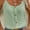 Green, variant on Women Cotton Linen Crew Neck Crop Vest Tank Tops Summer Sleeveless Button Down Shirts Black M