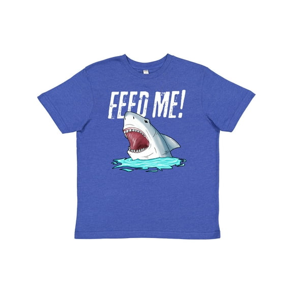 Inktastic Feed Me with Shark Head Youth T-Shirt