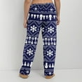 thumbnail image 6 of Adult Fashion Christmas Print Casual Pants with Drawstring Elastic Waist, Comfortable Sleepwear and Loungewear Trousers for Home Use,Royal Blue,2XL, 6 of 6