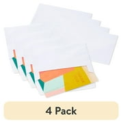 (4 pack) Pen+Gear A7 Greeting Card Peel and Stick Envelopes, White, 5in x 7in, 100 Count