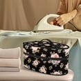 thumbnail image 2 of HELLHERO Travel Steamer Storage Bag Easy Storage Cleaning For Garment Care with Zipper Closure Pink Blooms with Gold Foliage on Black(Case Only), 2 of 6