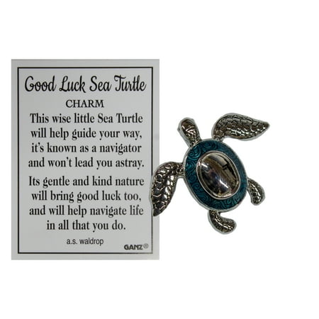 Good Luck Wishes Cards - Ganz Good Luck Sea Turtle Pocket Charm with Story Card