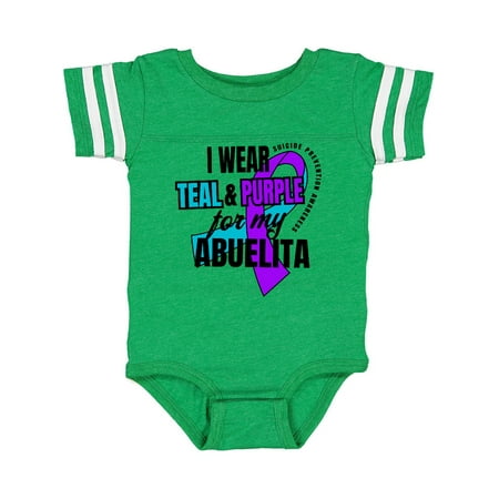 

Inktastic Suicide Prevention I Wear Teal and Purple for My Abuelita Gift Baby Boy or Baby Girl Bodysuit