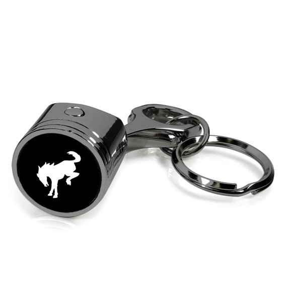 iPick Image for Ford Bronco Black-Chrome Finish Engine Piston and Rod Metal Key Chain, Official Licensed