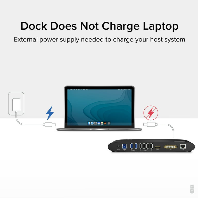  Plugable USB 3.0 Universal Laptop Docking Station Dual Monitor  for Windows and Mac, USB 3.0 or USB-C, (Dual Video: HDMI and HDMI/DVI/VGA,  Gigabit Ethernet, Audio, 6 USB Ports) Black : Electronics