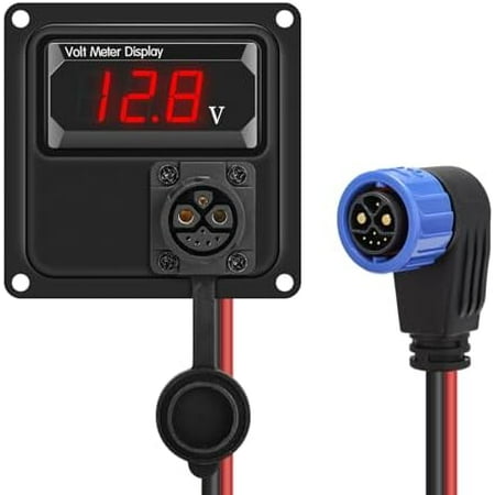Battery Trolling Plug 12V/24V DC to DC Connector, Trolling Motor Plug with Battery Voltage Meter (8-30V), Easier Operation, Superior Anti-rust and Corrosion for Freshwater and Saltwater$$Watercraft
