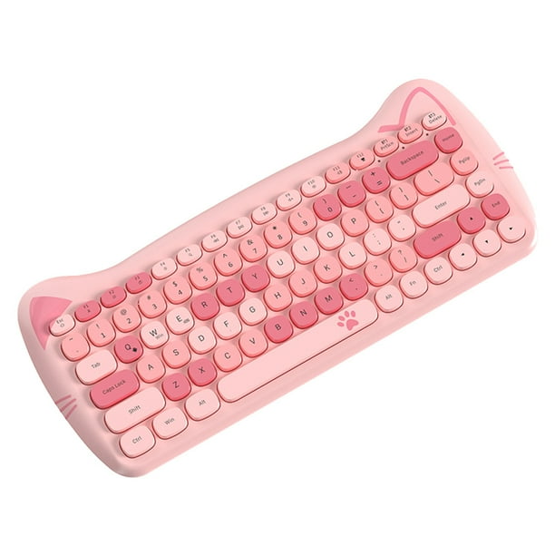 Mini teclado inalambrico para PC de 84 teclas compatible con Bluetooth 2.4G color rosa Hugtrwg Nuevos Originales Bodega Aurrera en linea