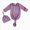 D249-Purple, variant on Newborn Toddler Sleep & Play One-Piece Bodysuit Newborn Knotted Sleeping Bag Fetal Hat Set Baby Pajamas Purple Bodysuit Baby Fall Winter Clothing Gift