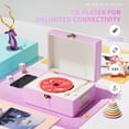 thumbnail image 2 of Reproductor de CD Yintiny de piel recargable con Bluetooth, color morado, 2 of 7