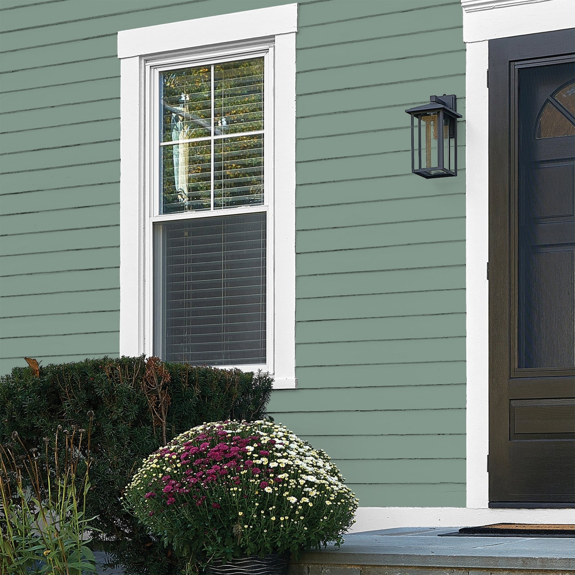 Glidden One Coat Paradise Found / Green Flat Exterior Paint with Primer, 1 Gallon