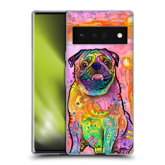 Head Case Designs Officially Licensed Dean Russo Dogs 3 Pug Soft Gel Case Compatible with Google Pixel 6 Pro