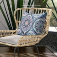thumbnail image 2 of Bohemian Mandala Vector Indoor/Outdoor Pillow with Removable Cover in Gray Blue Green Pink20x20, 2 of 5