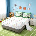 thumbnail image 5 of Manfei Soccer Sport Twin Bedding, Football Bedding Comforter Set, Green White Gold, Polka Dots Reversible 7pcs, 5 of 6
