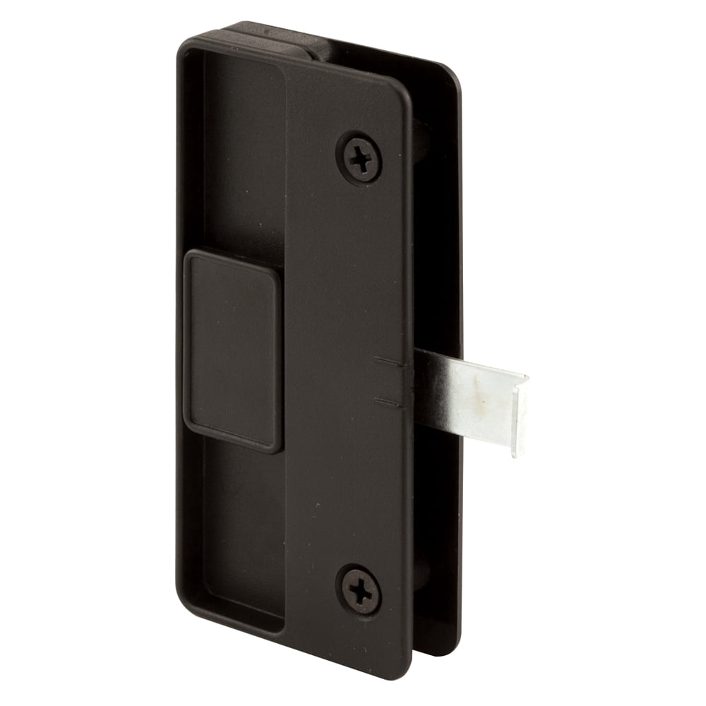 Sliding Screen Door Latch and Pull, 3 in. Hole Center, Black Plastic