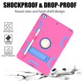thumbnail image 5 of Dteck Case For Apple iPad 8th Generation 10.2-inch 2020,iPad 7th Gen 10.2" 2019 Shockproof 3 in 1 Design Rugged Hybrid Armor Rubber Hard Case Kickstand Protective Cover,Rose+Blue, 5 of 6