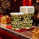 thumbnail image 5 of Decoración del hogar, decoración de habitaciones, decoración de paredes, vajilla desechable para fiesta de Año Nuevo en negro y dorado, platos de papel de 18 y 23 cm, vasos de papel, pañuelos, juego d, 5 of 5