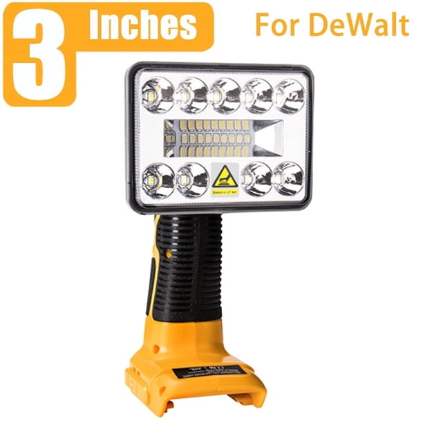 Lámpara de Trabajo para Auto de 3 Inch Adaptador de Batería Li-ion Cargador USB Luz de Trabajo para Makita para DeWalt para Bosch para Milwaukee Craftsman black decker Batería de Litio